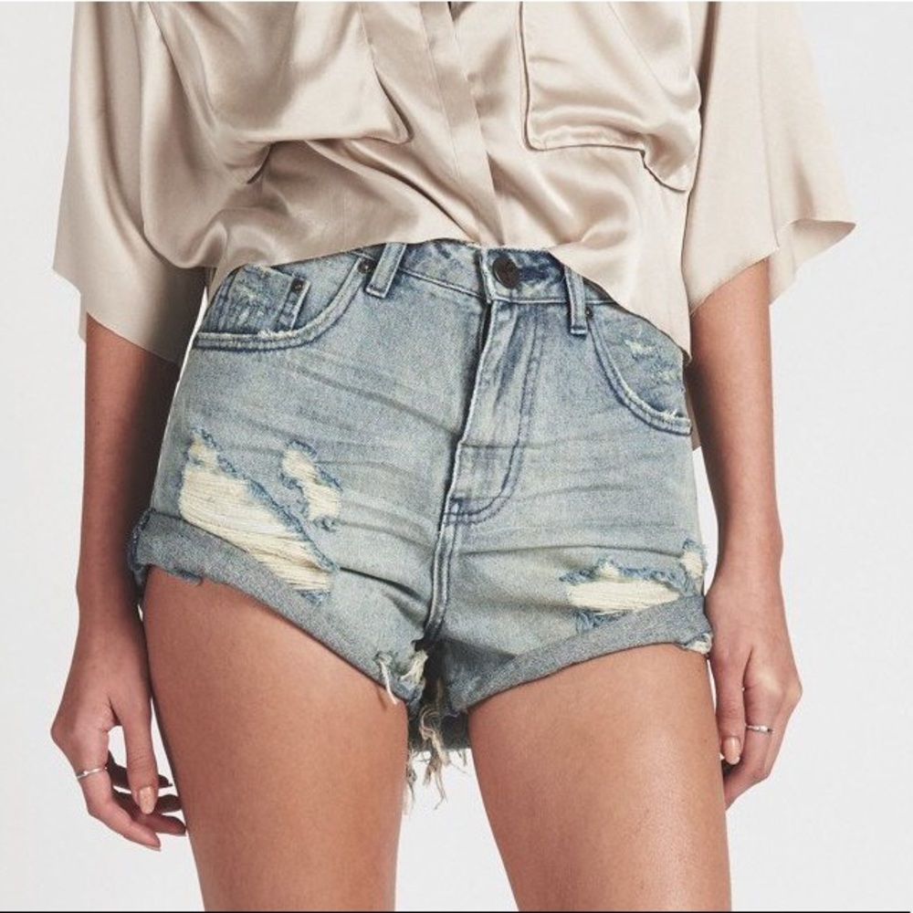 One Teaspoon High Waisted Bandits Blue